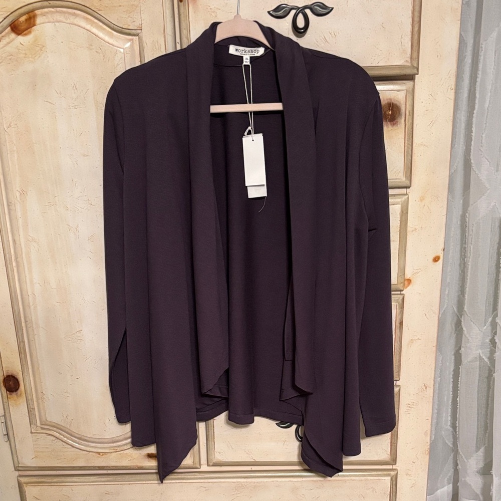 Workshop Republic Clothing Women's Dark Purple Cardigan